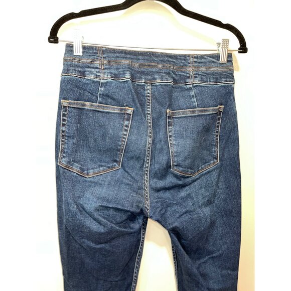 Free People Lace-Up Jeans With Back Pockets Dark Wash Denim Size 28‎ - Picture 4 of 9